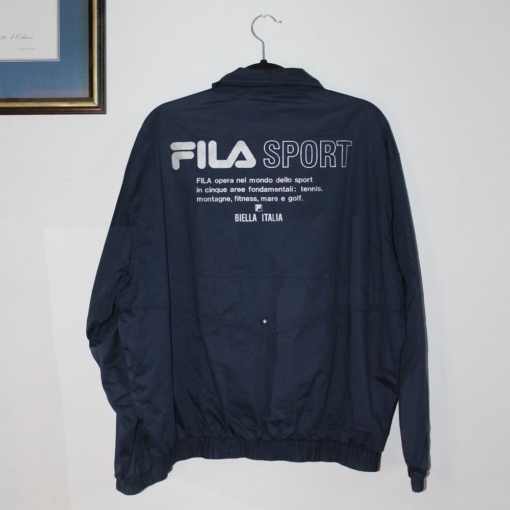 80s Vintage Fila Italia Navy Windbreaker Medium
